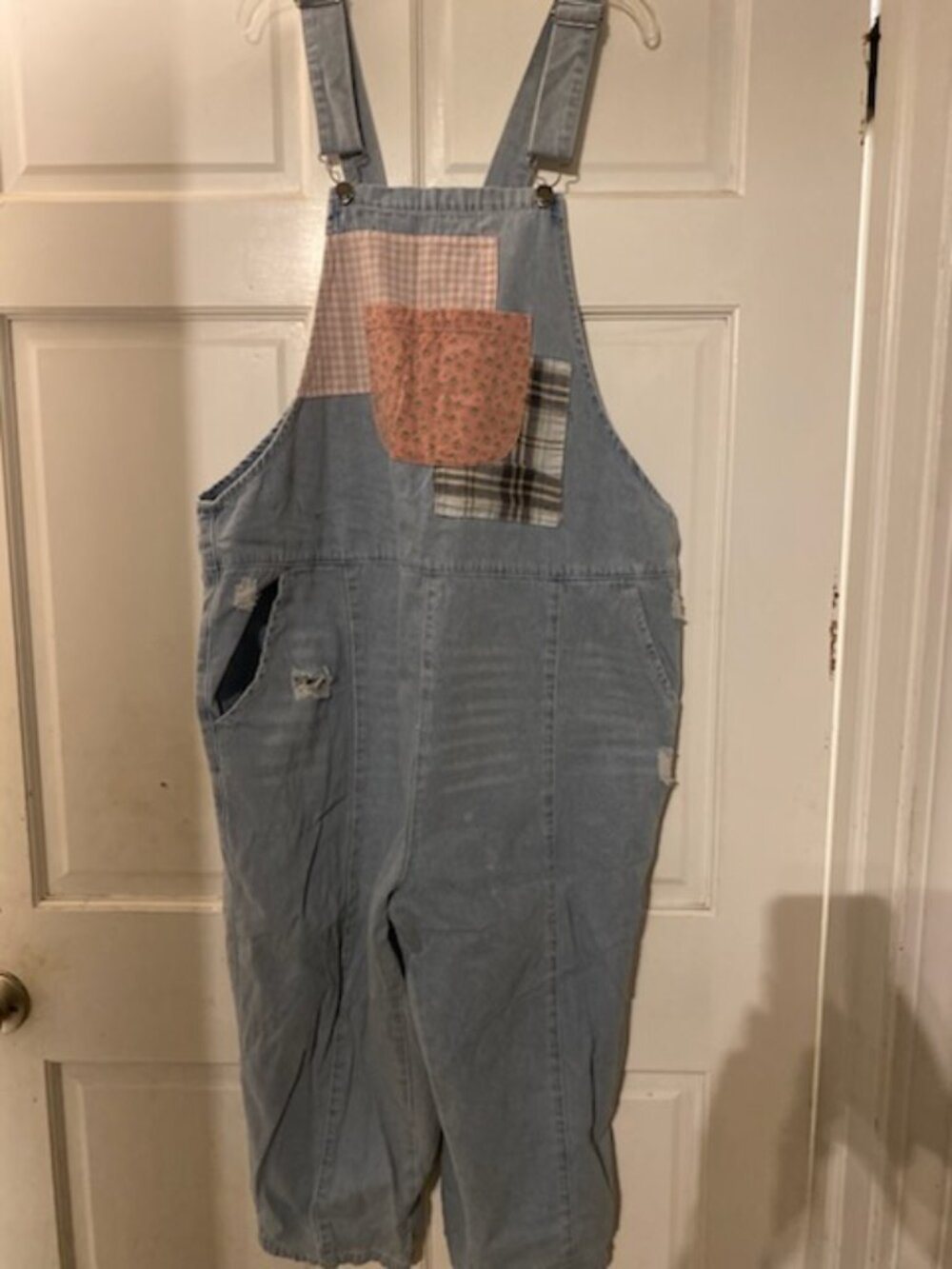 Easel size medium patchwork overalls